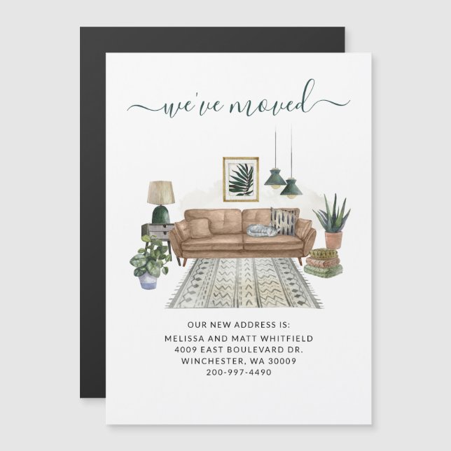 We've Moved Chic New Address Moving Announcement (Front/Back)