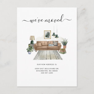 We've Moved Chic Script Moving Announcement Postcard