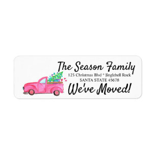 We've Moved Christmas Car label