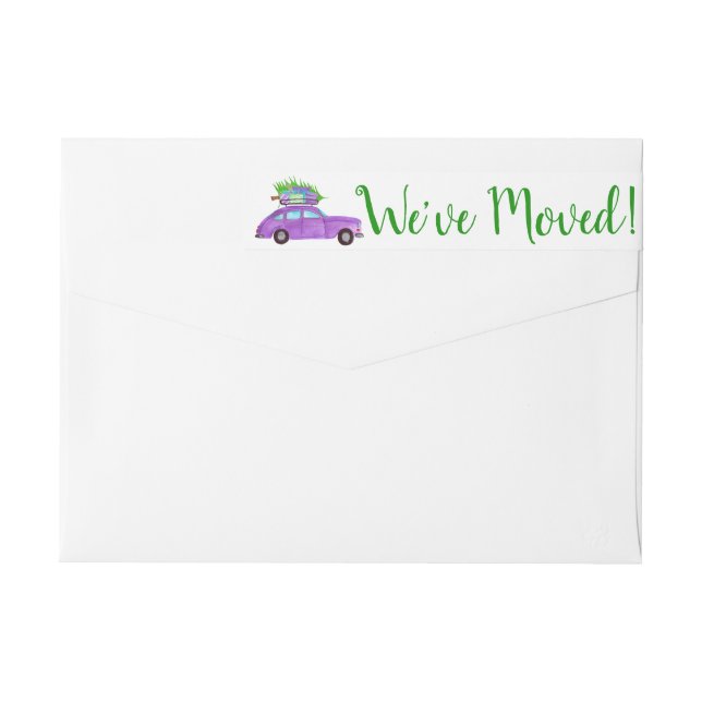 We've Moved Christmas Car Wrap Around Label (Back)