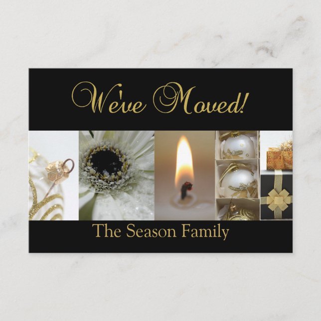 We've moved Christmas collage Enclosure Card (Front)
