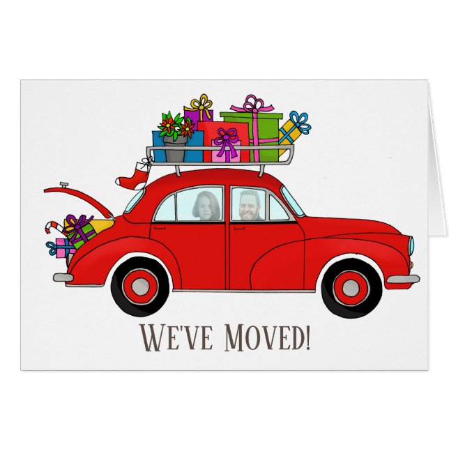 We've Moved Christmas customisable photo card (Front Horizontal)