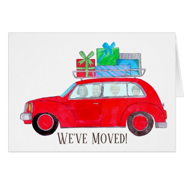 We've Moved Christmas customisable photo card (Front Horizontal)