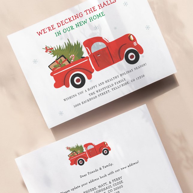 We've Moved Christmas Holiday Moving Announcement (Christmas Holiday Moving Announcement Front and Back)