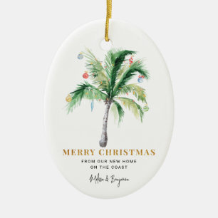 We've Moved Christmas Holidays Coastal Address Ceramic Tree Decoration
