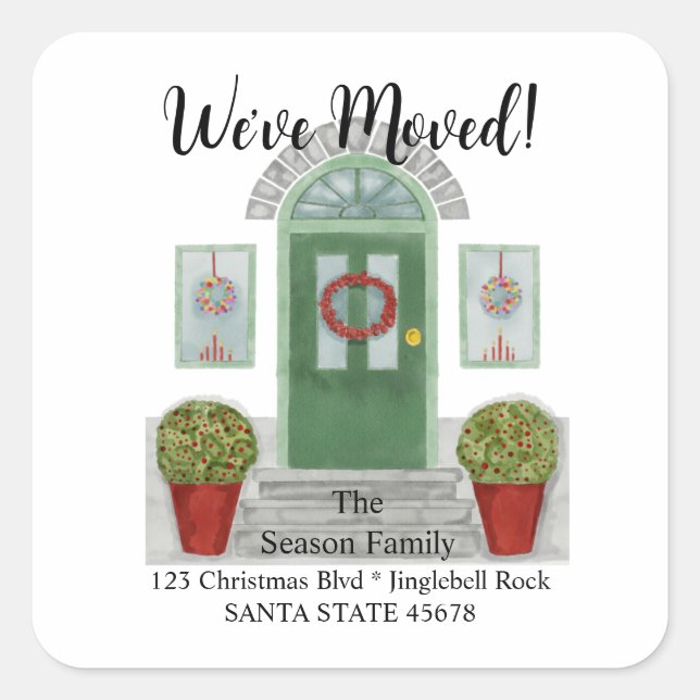 We've Moved! Christmas home  Envelope seal (Front)