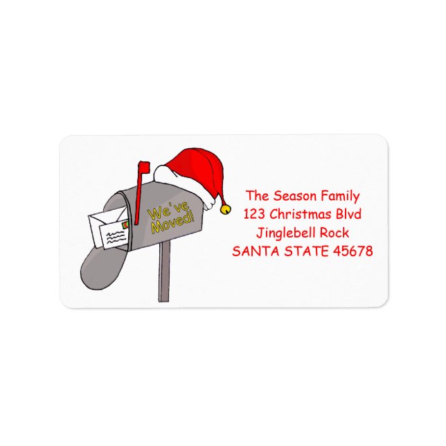 We've Moved Christmas mailbox Label (Front)