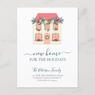 We've moved Christmas new home holiday moving Announcement Postcard