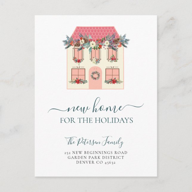 We've moved Christmas new home holiday moving Announcement Postcard (Front)