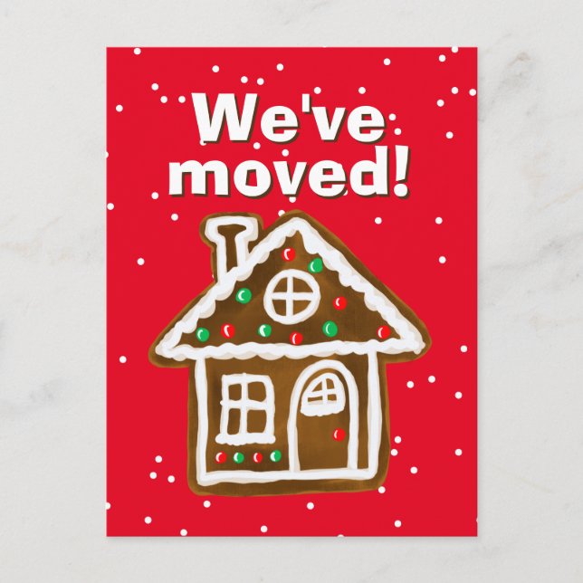 We've moved Christmas postcards for a new address (Front)