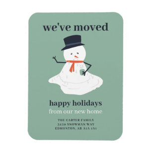 We've Moved Christmas Snowman Holiday Funny Cute  Magnet