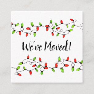 We've Moved  Christmas Tree Lights Enclosure Card