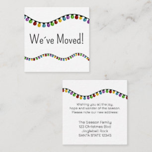 We've Moved  Christmas Tree Lights Enclosure Card