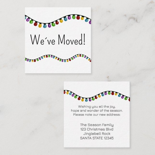 We've Moved  Christmas Tree Lights Enclosure Card (Front/Back)