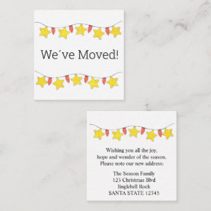 We've Moved Christmas Tree Lights Enclosure Card