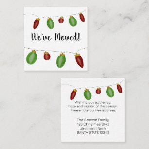 We've Moved  Christmas Tree Lights Enclosure Card