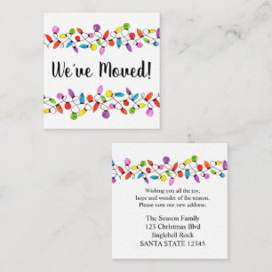 We've Moved  Christmas Tree Lights Enclosure Card