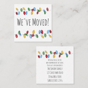 We've Moved  Christmas Tree Lights Enclosure Card