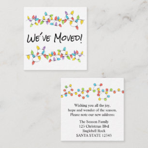 We've Moved  Christmas Tree Lights Enclosure Card