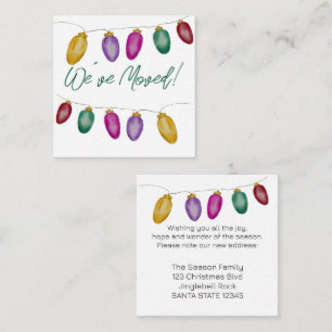 We've Moved  Christmas Tree Lights Enclosure Card