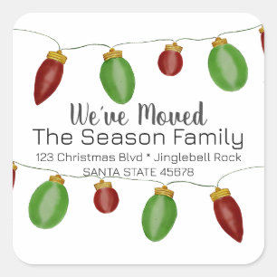 We've Moved  Christmas Tree Lights Envelope seal