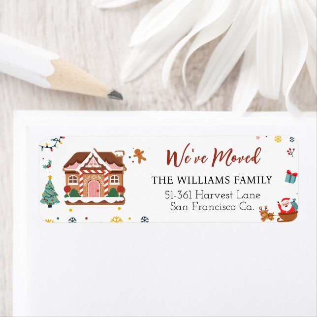 We've Moved Christmas Tree New Home Moving Label (Insitu)