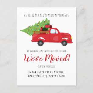 We've Moved Christmas Truck Gifts Holiday Moving Announcement Postcard