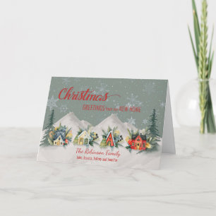 We've Moved Christmas Village Card