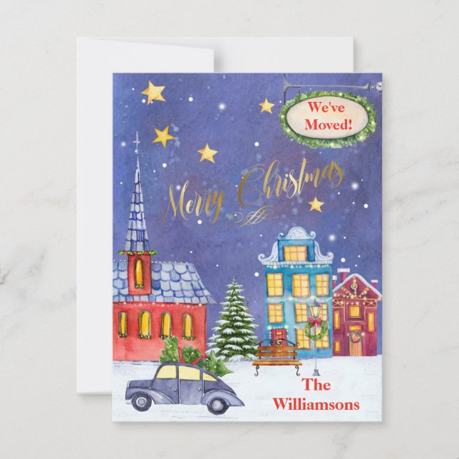We've Moved Christmas Village Flat Move Announcement (Front)