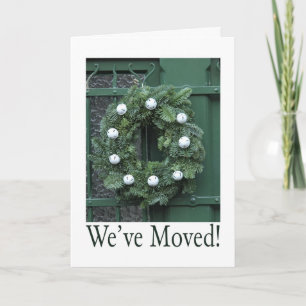 We've Moved - Christmas wreath new address Holiday Card