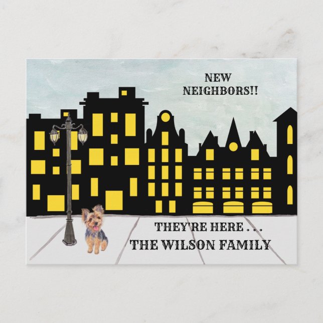 We've Moved City Apartment Houses Classic Move  Announcement Postcard (Front)