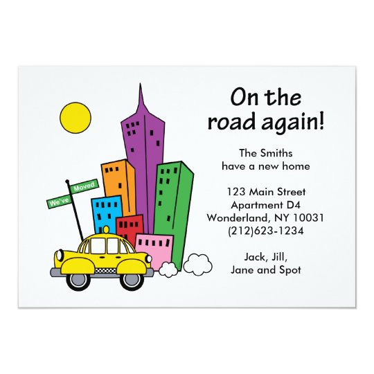 We've Moved Cityscape 5x7 One-sided Card