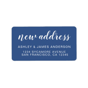 We've Moved Classic Blue New Address label