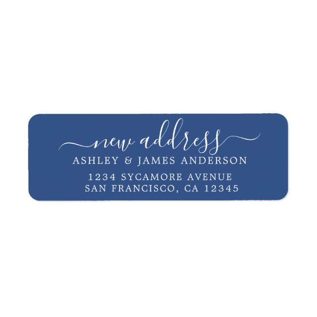 We've Moved Classic Blue New Address label (Front)