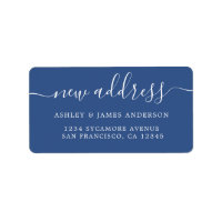 We've Moved Classic Blue New Address label