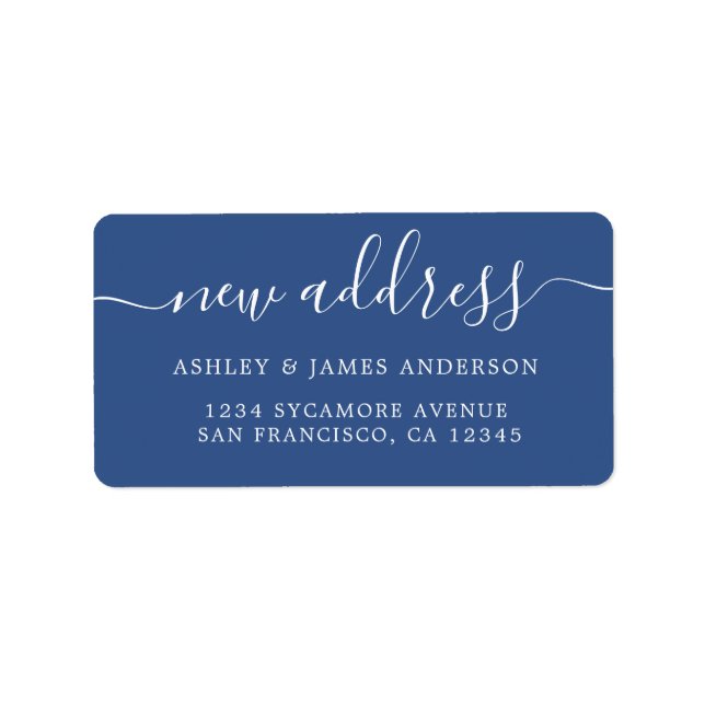 We've Moved Classic Blue New Address label (Front)