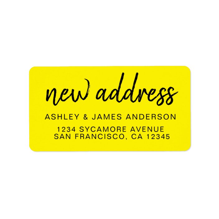 We've Moved Classic Bright Yellow New Address Label Zazzle.co.uk