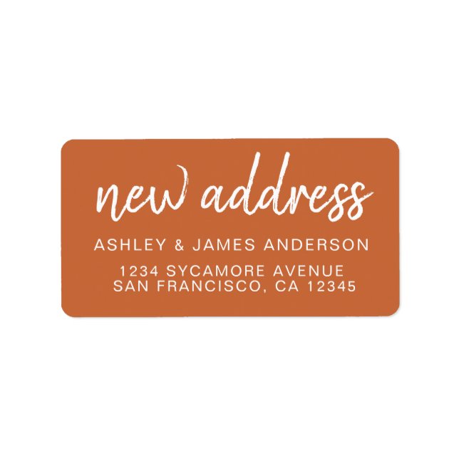 We've Moved Classic Burnt Orange New Address Label (Front)