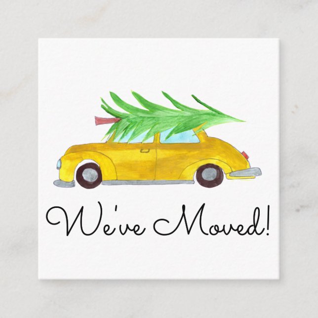 We've Moved Classic Christmas Car Enclosure Card (Front)
