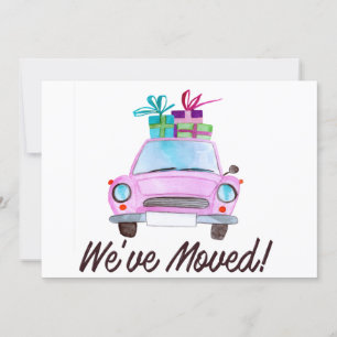 We've Moved Classic Christmas Car Invitation