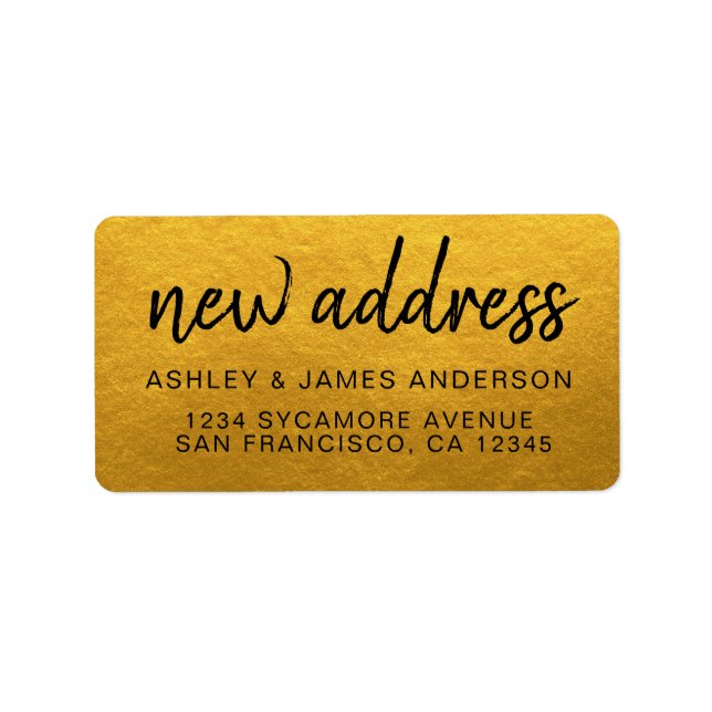 We've Moved Classic Gold New Address Label (Front)