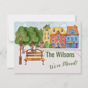 We've Moved Colourful City Life Moving  Announcement