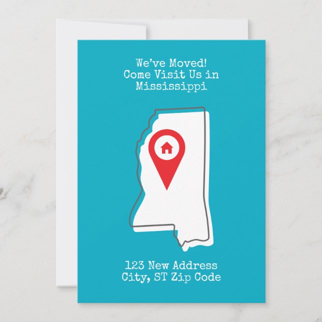 We've Moved! Come Visit Us in Mississippi Announcement (Front)