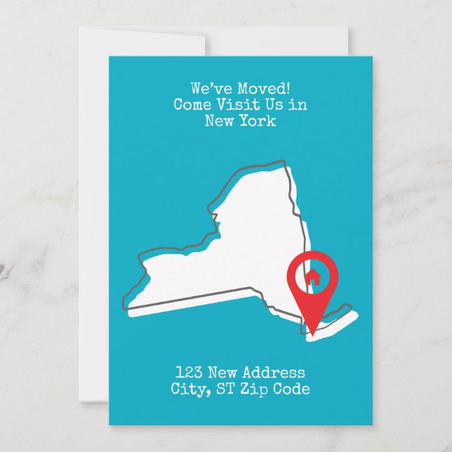 We've Moved! Come Visit Us in New York Announcement (Front)