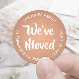 We've Moved Copper Faux Foil Return Address Label