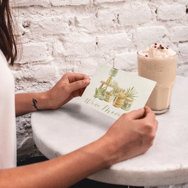 We've Moved Cosy Boho Watercolor Change of Address Postcard (Creator Uploaded)