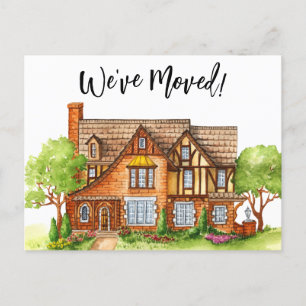 Weve Moved Cottage Moving Announcement Postcard