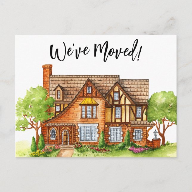 Weve Moved Cottage Moving Announcement Postcard (Front)