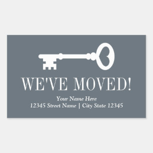 We've moved custom vintage key moving stickers