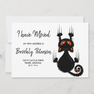 We've Moved    Cute black cat  Invitation